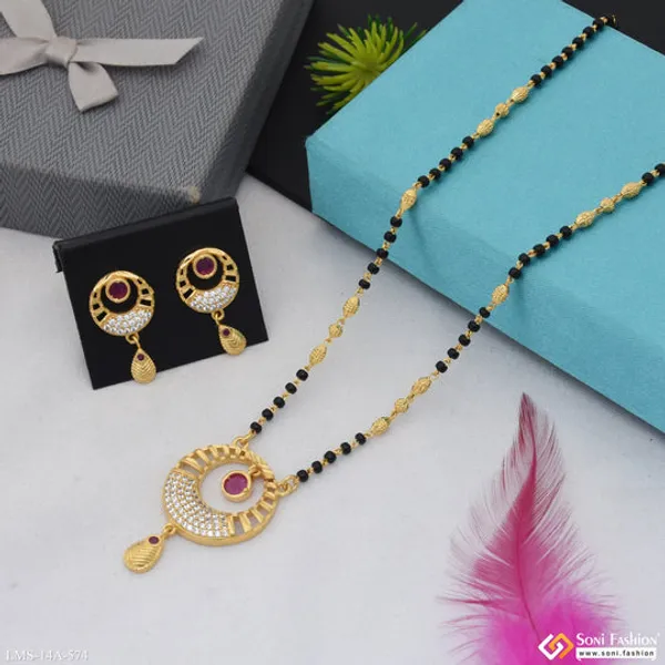 Casual_Design_Gold_Plated_Mangalsutra_Set_For_Women_Style_A574