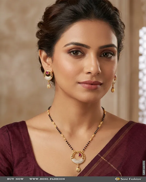 Casual_Design_Gold_Plated_Mangalsutra_Set_For_Women_Style_A574