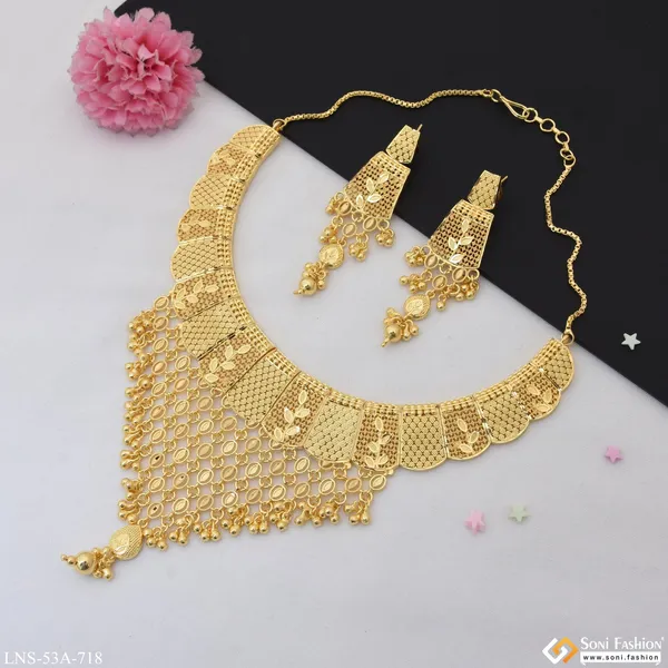 1_Gram_Gold_Plated_Fashionable_Necklace_Set_For_Women_Style_A718