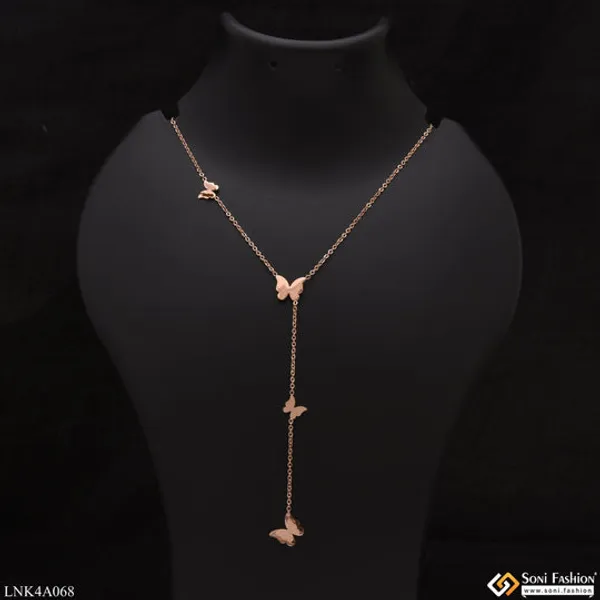 Butterfly_Best_Quality_Glittering_Design_Rose_Gold_Necklace_For_Girls_Style_Lnka068