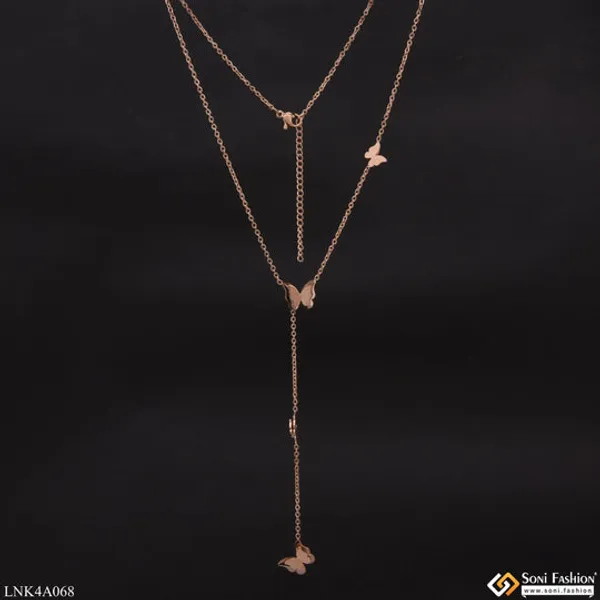 Butterfly_Best_Quality_Glittering_Design_Rose_Gold_Necklace_For_Girls_Style_Lnka068