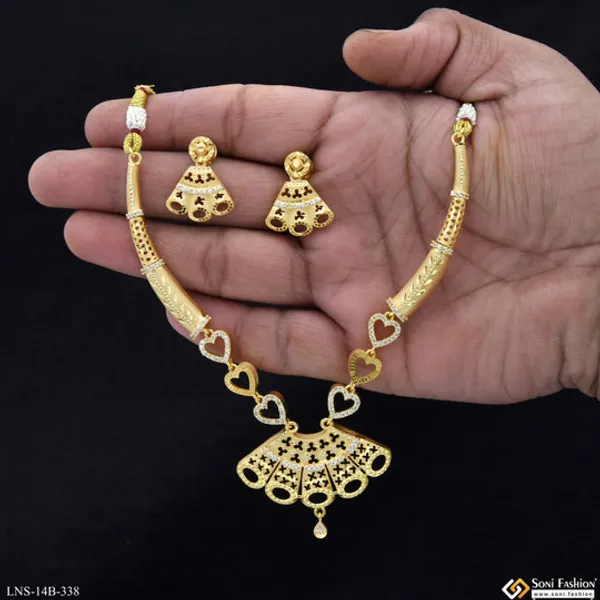 Fancy_Design_Gold_Plated_Necklace_Set_For_Women_Style_B338