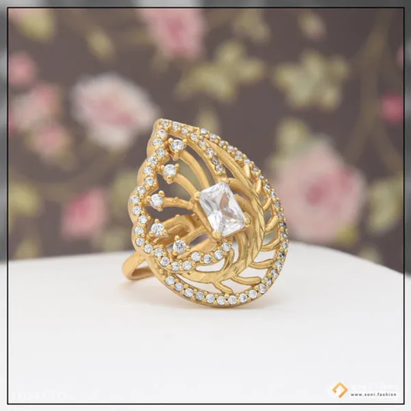 White_Stone_With_Diamond_Exclusive_Design_Gold_Plated_Ring_For_Ladies_Style_Lrg_132