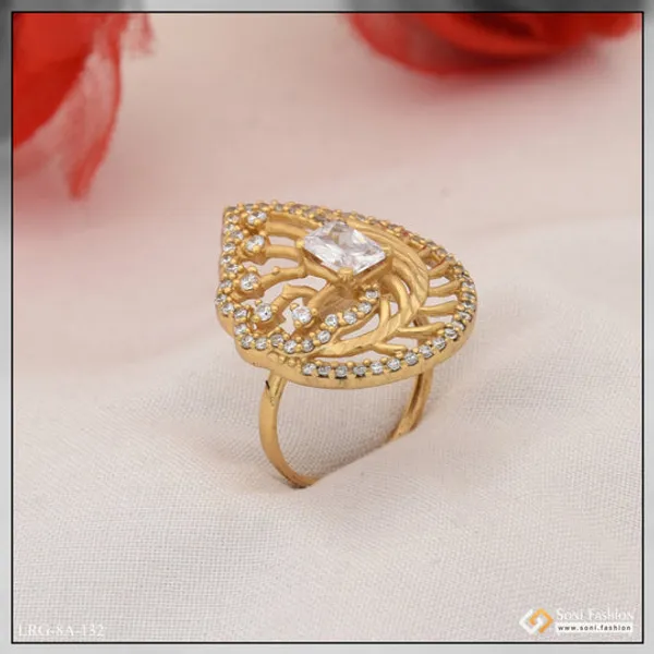 White_Stone_With_Diamond_Exclusive_Design_Gold_Plated_Ring_For_Ladies_Style_Lrg_132