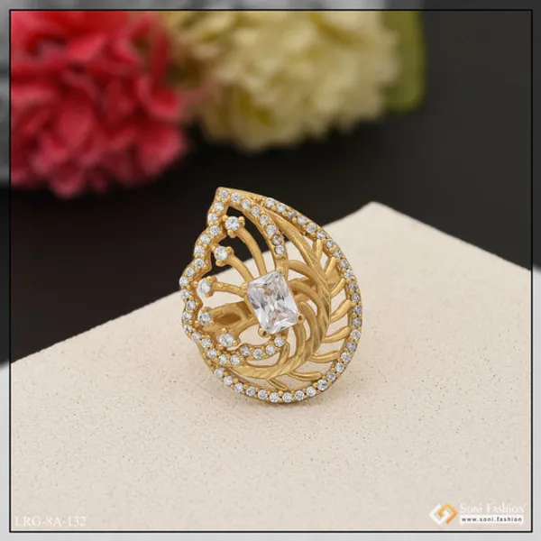 White_Stone_With_Diamond_Exclusive_Design_Gold_Plated_Ring_For_Ladies_Style_Lrg_132