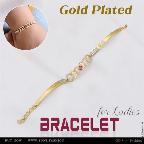 Latest_Design_Gold_Plated_Bracelet_For_Ladies_Style_A438