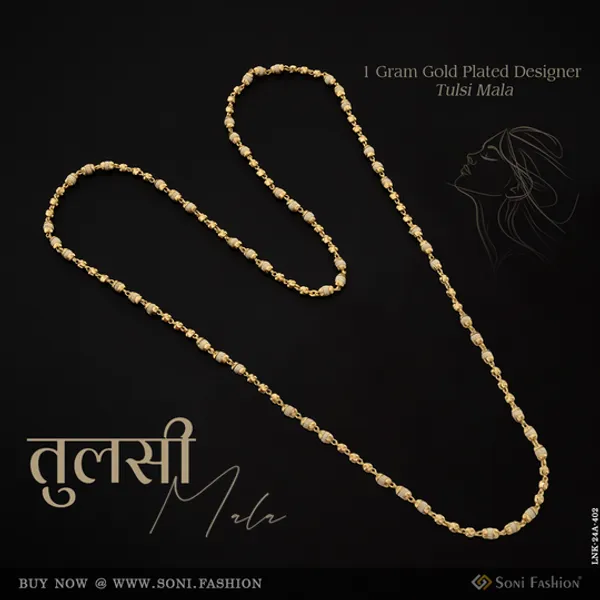 1_Gram_Gold_Plated_Designer_Classic_Design_Tulsi_Mala_For_Women_Style_A402