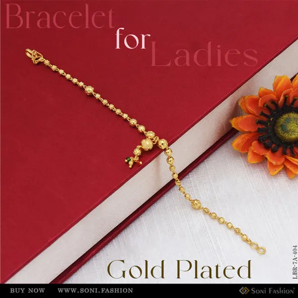 Artisanal_Design_Gold_Plated_Bracelet_For_Ladies_Style_A404