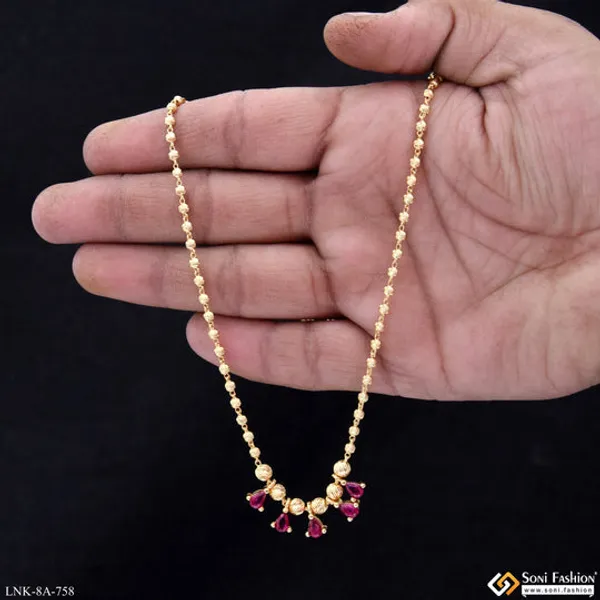 Unique_Design_Gold_Plated_Necklace_For_Ladies_Style_A758