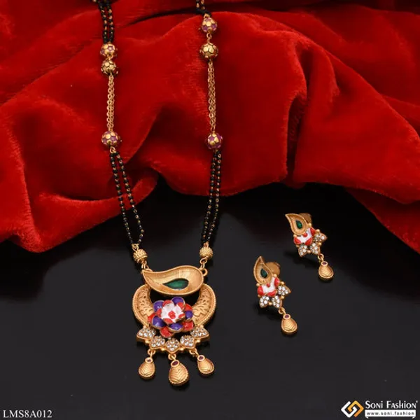 Flower_With_Diamond_Gold_Plated_Mangalsutra_Set_For_Women_Style_Lmsa012