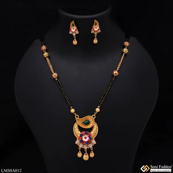 Flower_With_Diamond_Gold_Plated_Mangalsutra_Set_For_Women_Style_Lmsa012