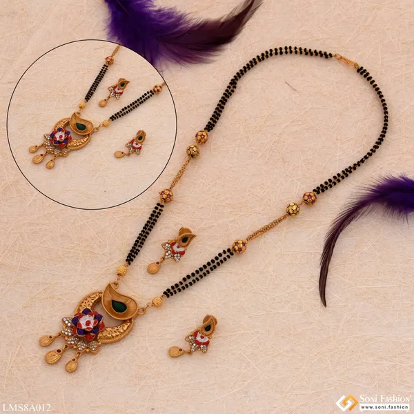 Flower_With_Diamond_Gold_Plated_Mangalsutra_Set_For_Women_Style_Lmsa012