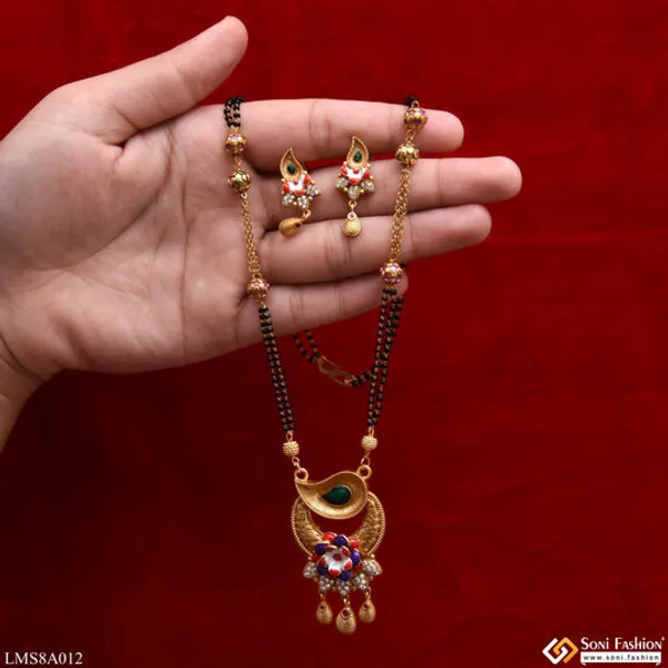 Flower_With_Diamond_Gold_Plated_Mangalsutra_Set_For_Women_Style_Lmsa012