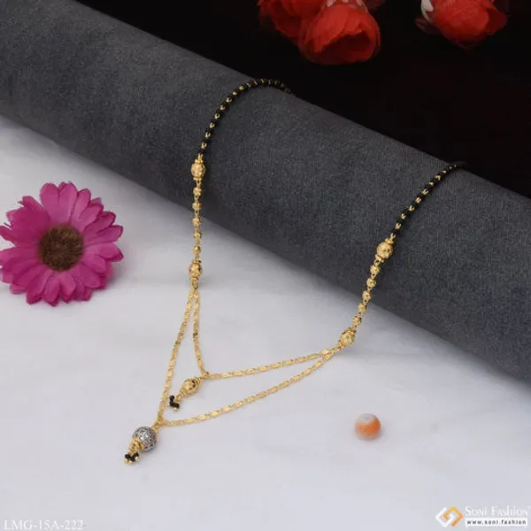 1_Gram_Gold_Plated_With_Diamond_Unique_Design_Mangalsutra_For_Women_Style_A222