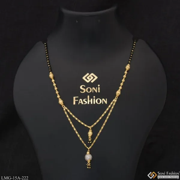 1_Gram_Gold_Plated_With_Diamond_Unique_Design_Mangalsutra_For_Women_Style_A222