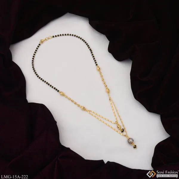 1_Gram_Gold_Plated_With_Diamond_Unique_Design_Mangalsutra_For_Women_Style_A222