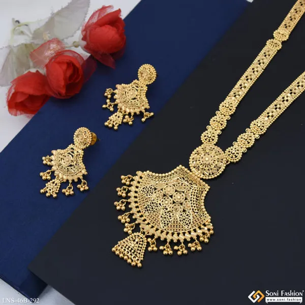 1_Gram_Gold_Plated_Decorative_Design_Necklace_Set_For_Women_Style_B292