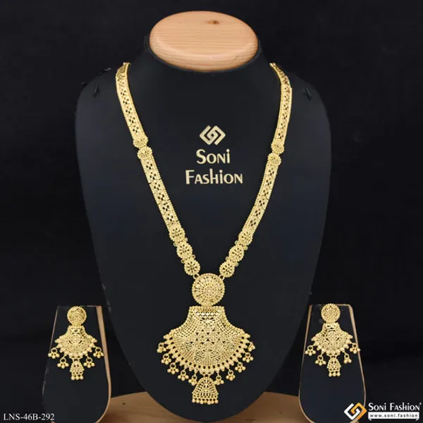 1_Gram_Gold_Plated_Decorative_Design_Necklace_Set_For_Women_Style_B292