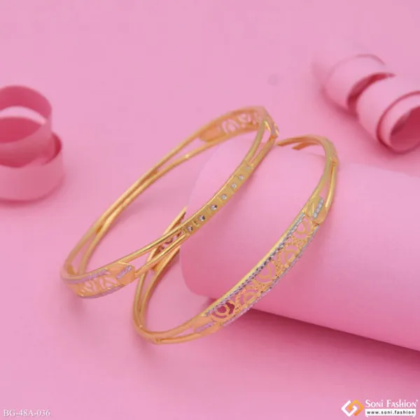 1_Gram_Gold_Plated_Glittering_Design_Bangles_For_Ladies_Style_A036