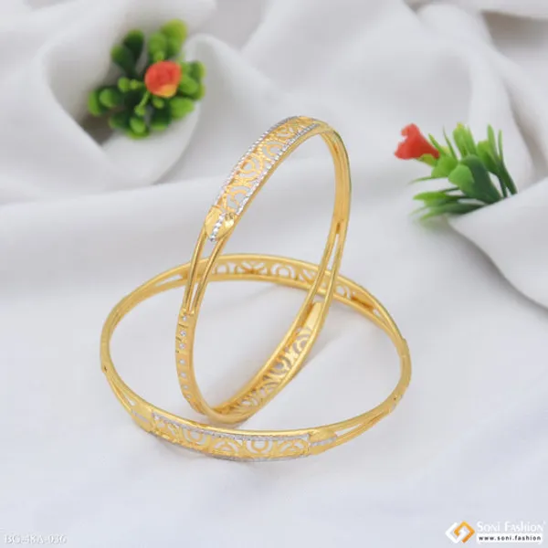 1_Gram_Gold_Plated_Glittering_Design_Bangles_For_Ladies_Style_A036