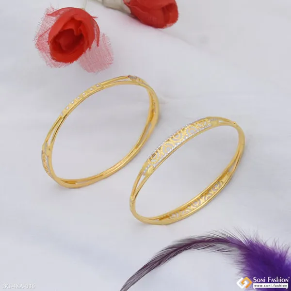 1_Gram_Gold_Plated_Glittering_Design_Bangles_For_Ladies_Style_A036