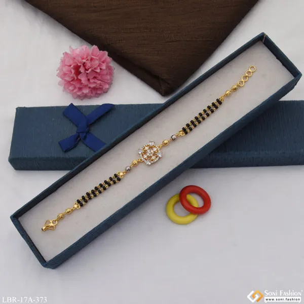 1_Gram_Gold_Plated_New_Style_Mangalsutra_Bracelet_For_Women_Style_A373