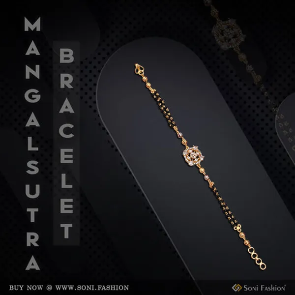 1_Gram_Gold_Plated_New_Style_Mangalsutra_Bracelet_For_Women_Style_A373