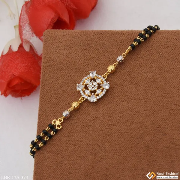 1_Gram_Gold_Plated_New_Style_Mangalsutra_Bracelet_For_Women_Style_A373
