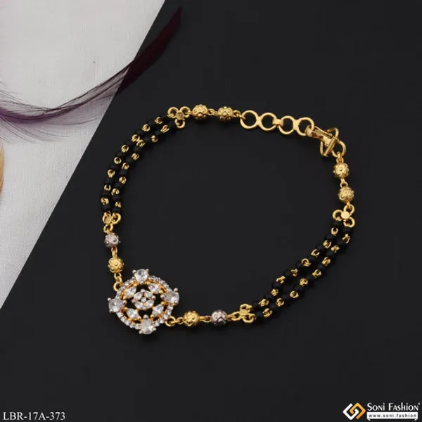 1_Gram_Gold_Plated_New_Style_Mangalsutra_Bracelet_For_Women_Style_A373