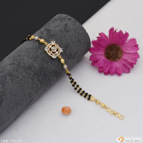 1_Gram_Gold_Plated_New_Style_Mangalsutra_Bracelet_For_Women_Style_A373