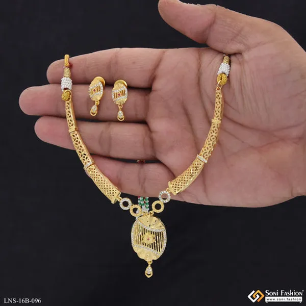 Eye_Catching_Design_Gold_Plated_Necklace_Set_For_Women_Style_B096
