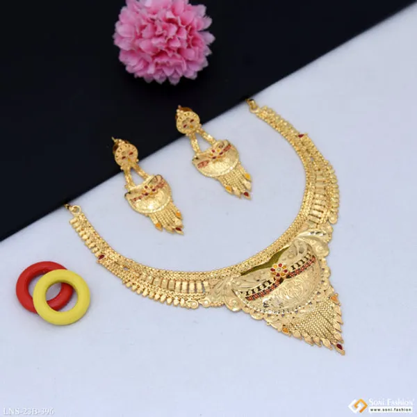Exclusive_Design_Gold_Plated_Necklace_Set_For_Women_Style_B396