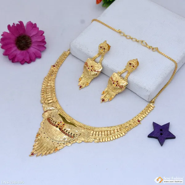 Exclusive_Design_Gold_Plated_Necklace_Set_For_Women_Style_B396
