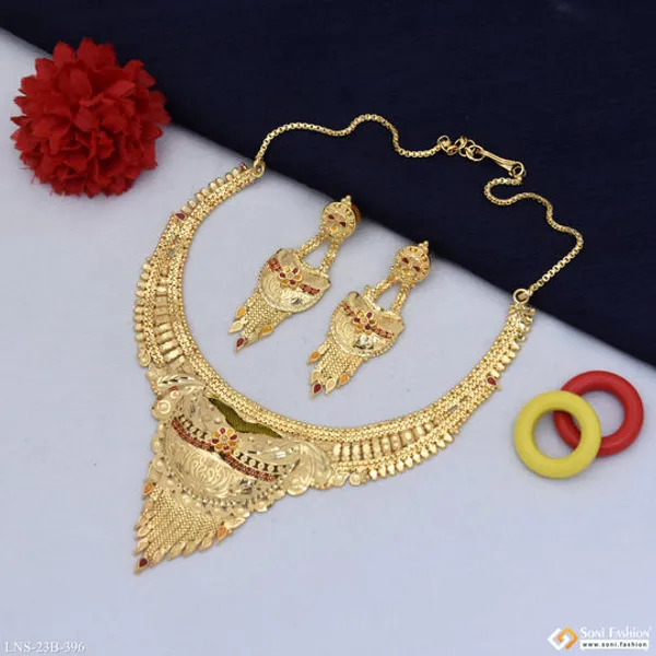 Exclusive_Design_Gold_Plated_Necklace_Set_For_Women_Style_B396