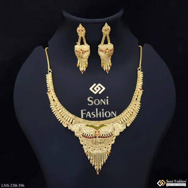 Exclusive_Design_Gold_Plated_Necklace_Set_For_Women_Style_B396