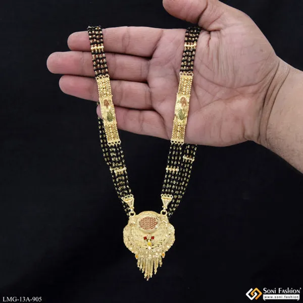 4_Line_Lovely_Design_Gold_Plated_Mangalsutra_For_Women_Style_A905