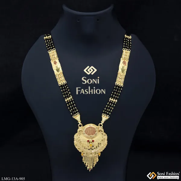 4_Line_Lovely_Design_Gold_Plated_Mangalsutra_For_Women_Style_A905