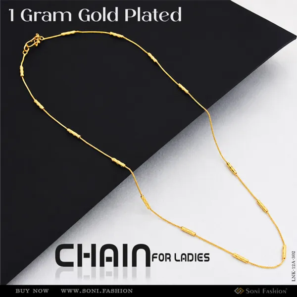 1_Gram_Gold_Plated_Unique_Design_Gorgeous_Design_Chain_For_Ladies_Style_A302