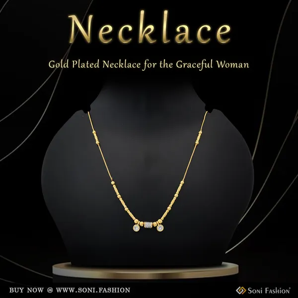 1_Gram_Gold_Plated_Finely_Detailed_Necklace_For_Ladies_Style_A518