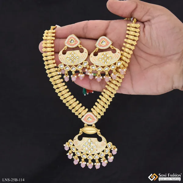 Fashion_Forward_Gold_Plated_Antique_Necklace_Set_For_Women_Style_B114