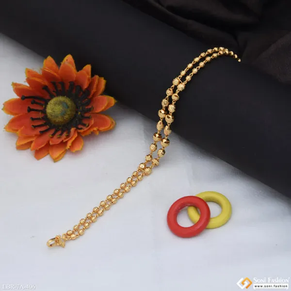 2_Line_Charming_Design_Gold_Plated_Bracelet_For_Ladies_Style_A406