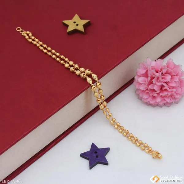 2_Line_Charming_Design_Gold_Plated_Bracelet_For_Ladies_Style_A406