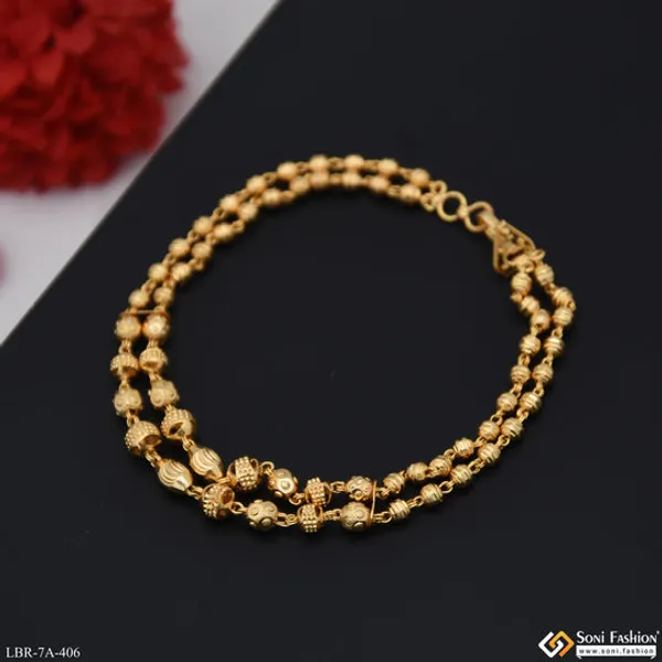 2_Line_Charming_Design_Gold_Plated_Bracelet_For_Ladies_Style_A406