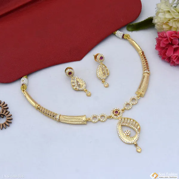 Unique_Design_Gold_Plated_Necklace_Set_For_Women_Style_B335