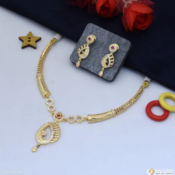 Unique_Design_Gold_Plated_Necklace_Set_For_Women_Style_B335