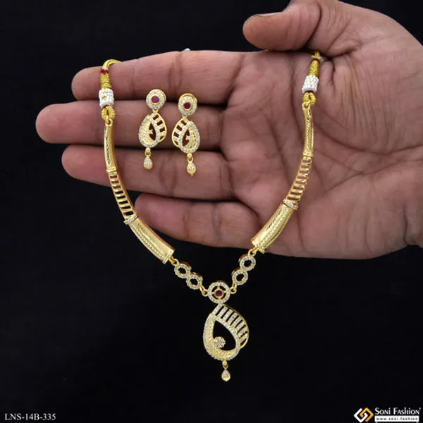 Unique_Design_Gold_Plated_Necklace_Set_For_Women_Style_B335