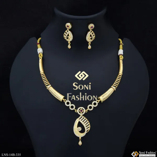 Unique_Design_Gold_Plated_Necklace_Set_For_Women_Style_B335