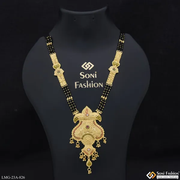 3_Line_Opulent_Design_Gold_Plated_Mangalsutra_For_Women_Style_A826