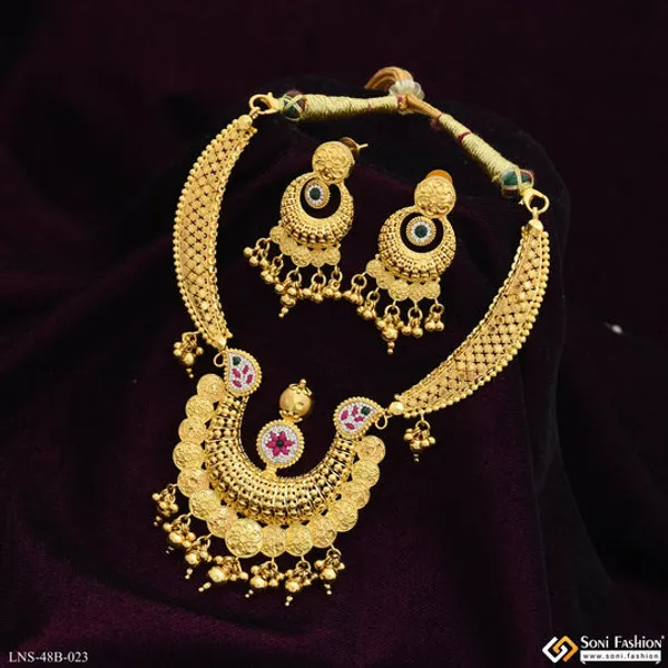 1_Gram_Gold_Plated_Latest_Design_Necklace_Set_For_Women_Style_B023