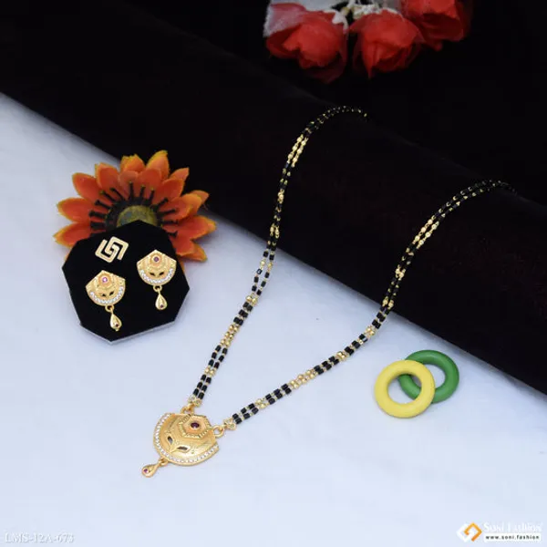 Glittering_Design_Gold_Plated_Mangalsutra_Set_For_Women_Style_A673